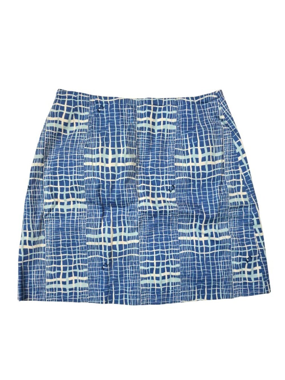 Authentic Vintage Y2K Iceberg Jeans Blue Grid Print Mini Skirt IT 38 / US XS-S
